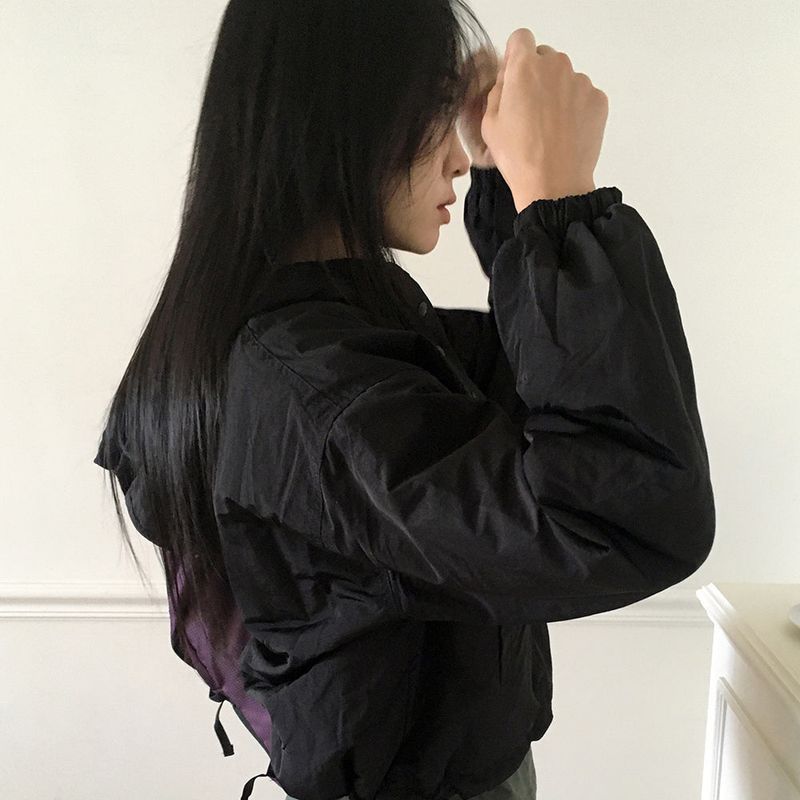 Comil Half Button Padded Hooded Anorak Sweatshirt