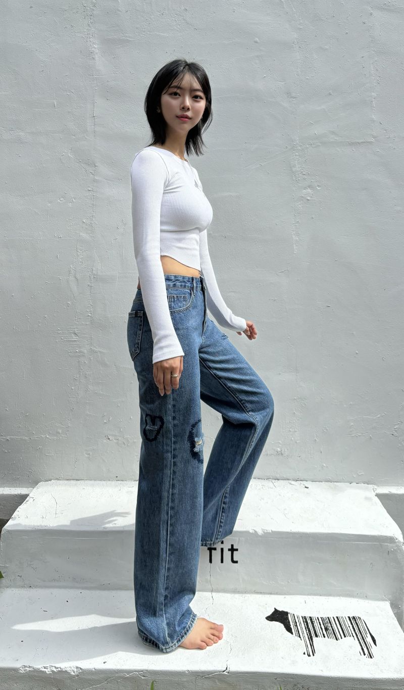 VINTAGE EMBROIDERED DENIM PANTS code 17911