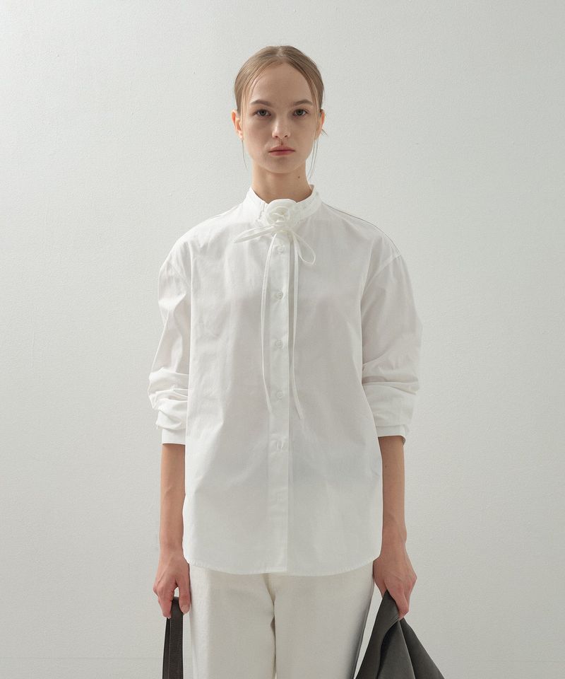Brooch Convertible Shirt_White