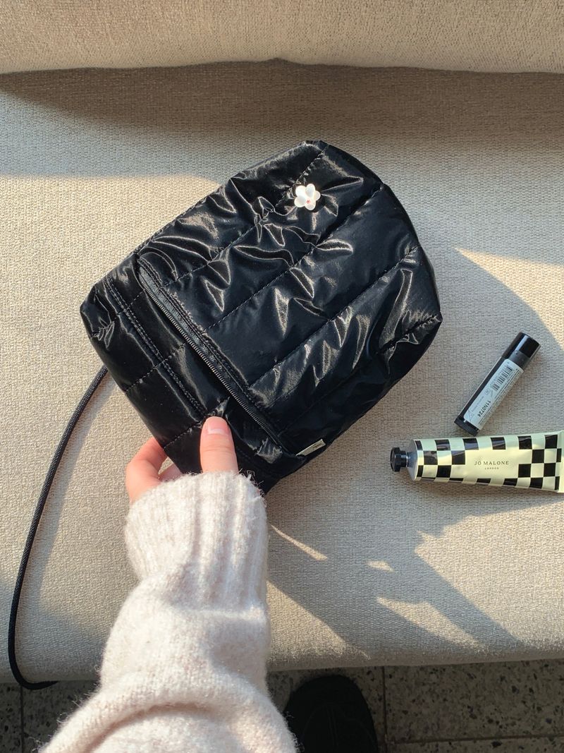 mini pocket bag - padding glossy black