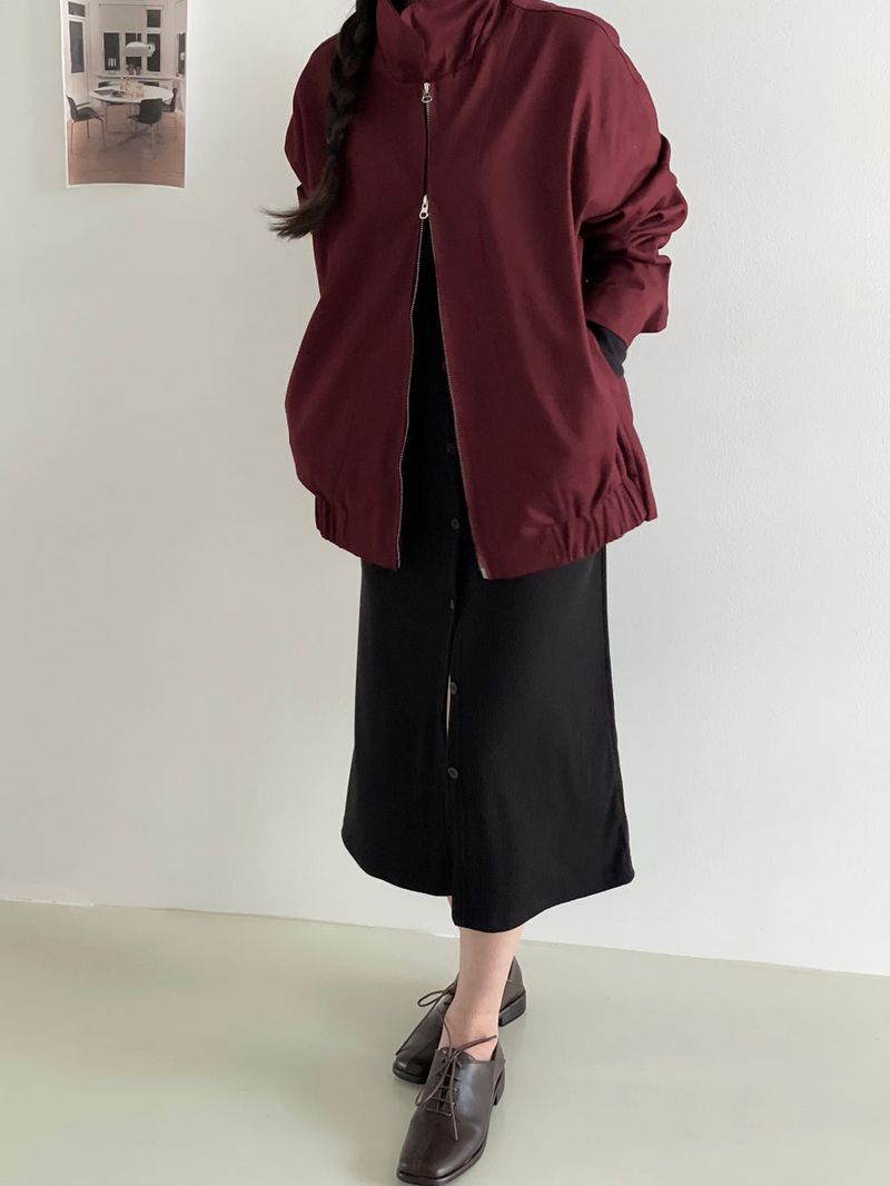 Snap detail blouson jacket