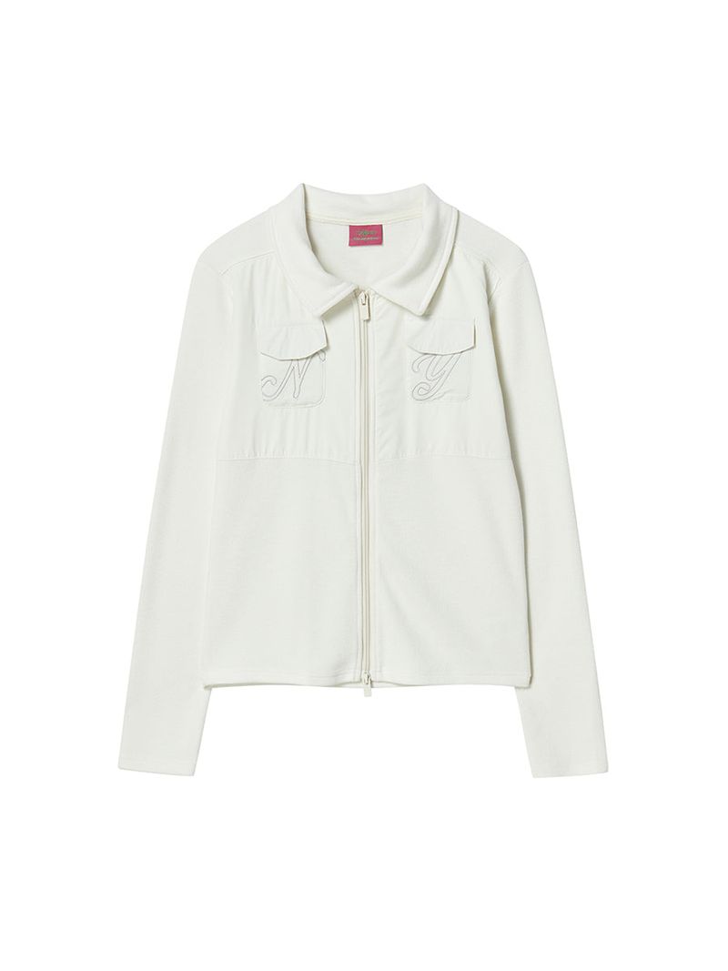 NY PATCH ZIP UP (IVORY)