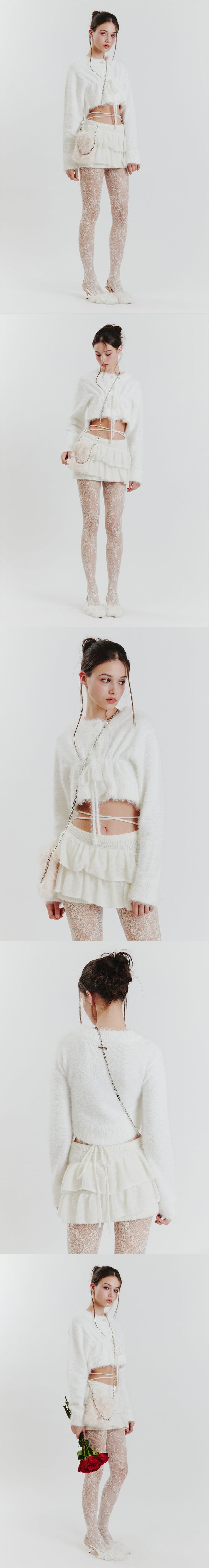 ANGELA KNIT SKIRT white
