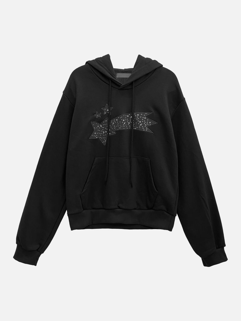 Starry Night Patch Crop Hoodie (3c)
