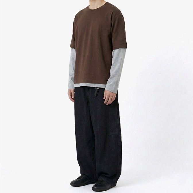 Crop Layered Long Sleeve Brown