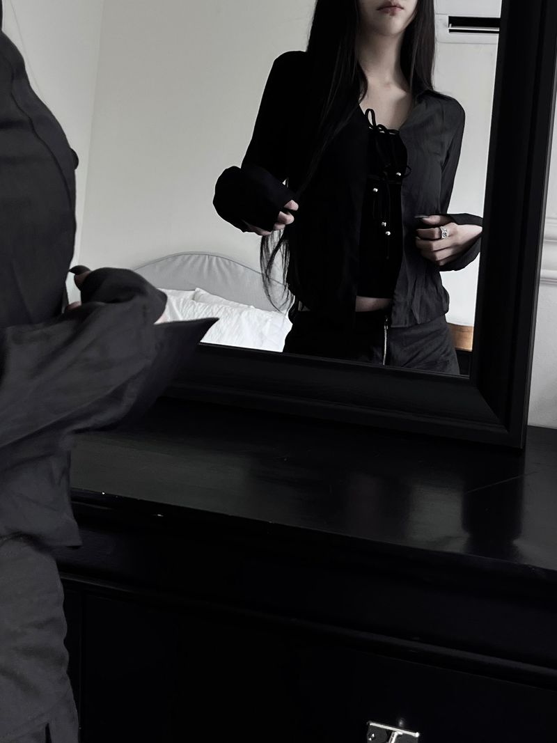 URBAN UNIQUE（アーバンユニーク）の「western ribbon crinkle shirt (2color)（Tops）」
