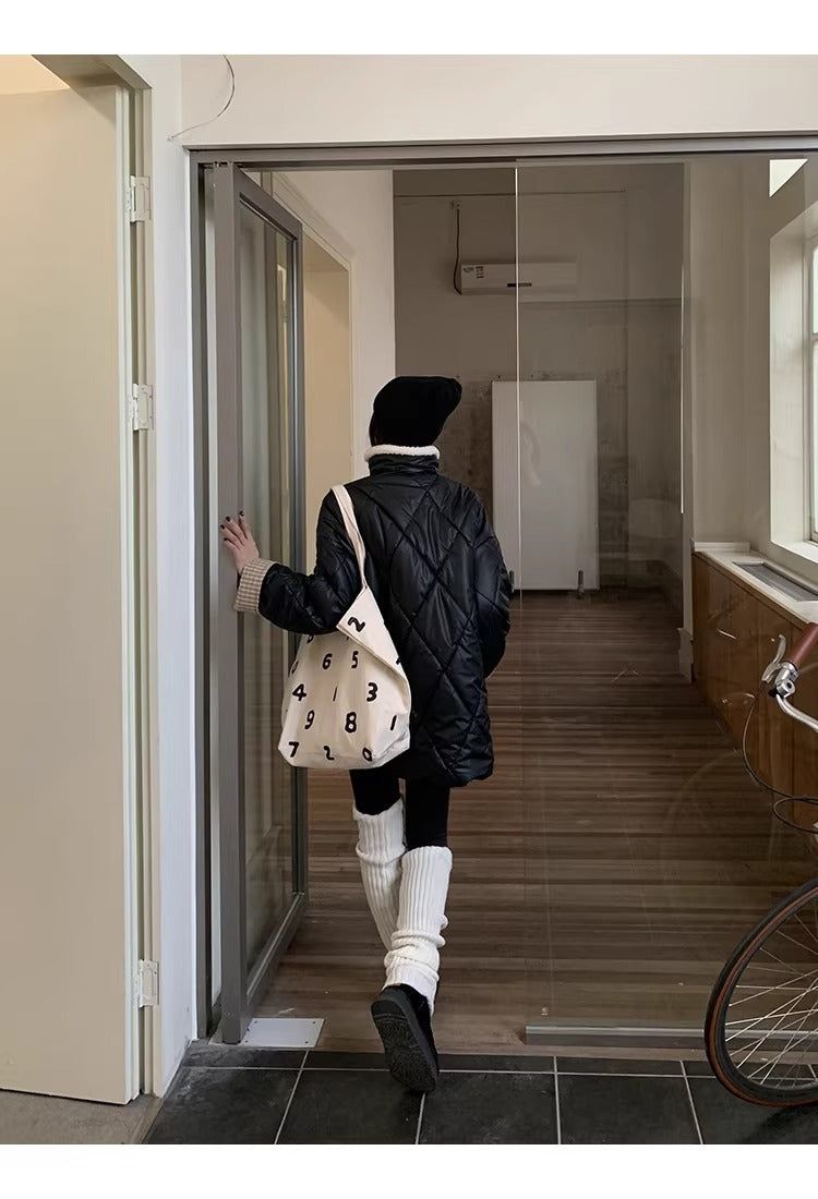 Highland Black Quilting Half Coat Jacket