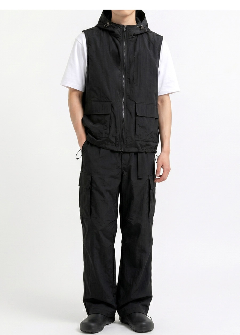 Cool Care Nylon Windbreaker Vest Black