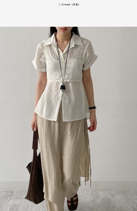 INCHANT ME(インチャントミー)の「All-Day Roll-Up Short Sleeve Shirt(Tops)」