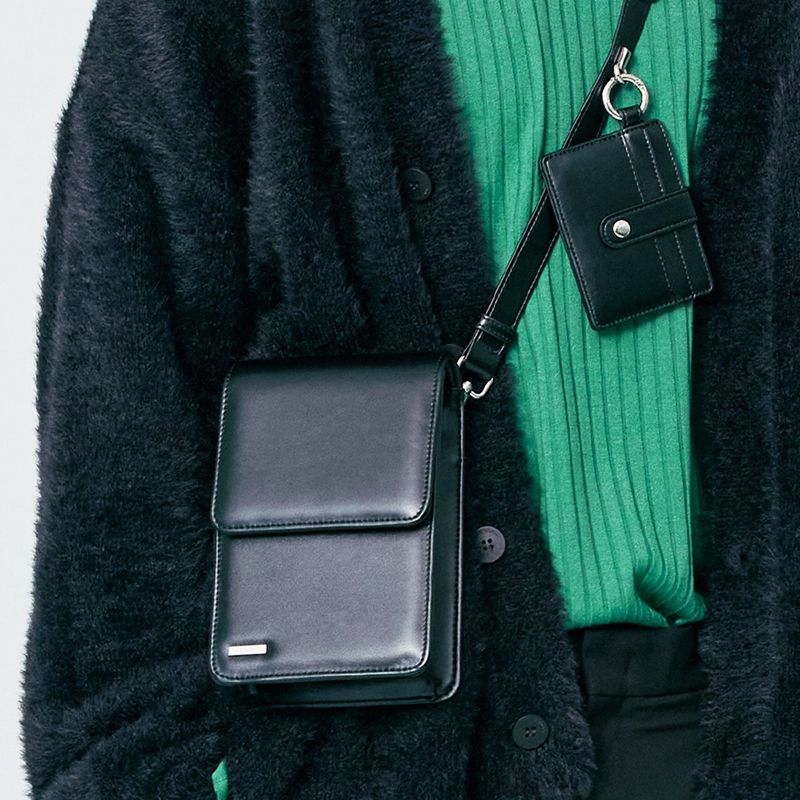 S SY（エスエスワイ）の「[M size]minimal bar square leather bag & multi card wallet black（Bags）」