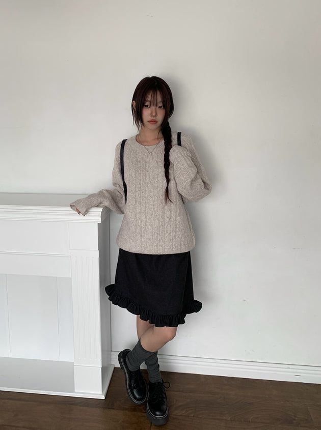 Withy Cable Loose Fit Long Sleeve Knit