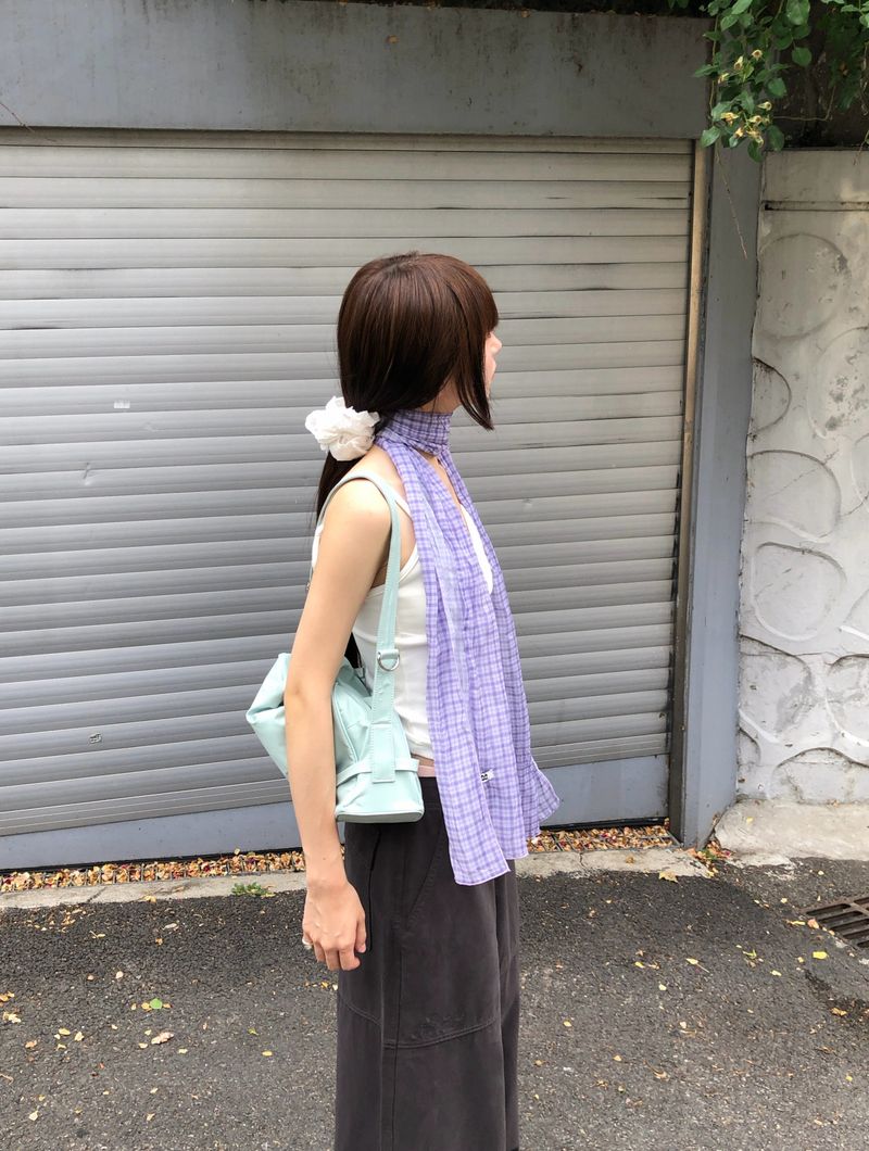 [ORIGINAL] Wimming check wrinkle scarf