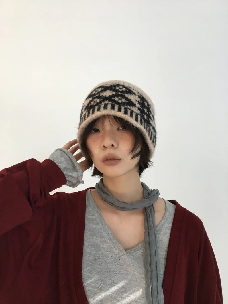 Pattah Nordic Knit Hat (4color)