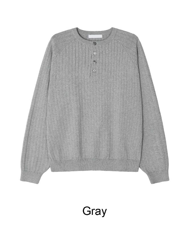Revved henley neck knit