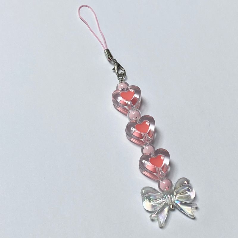 MADE coral ribbon Keyring