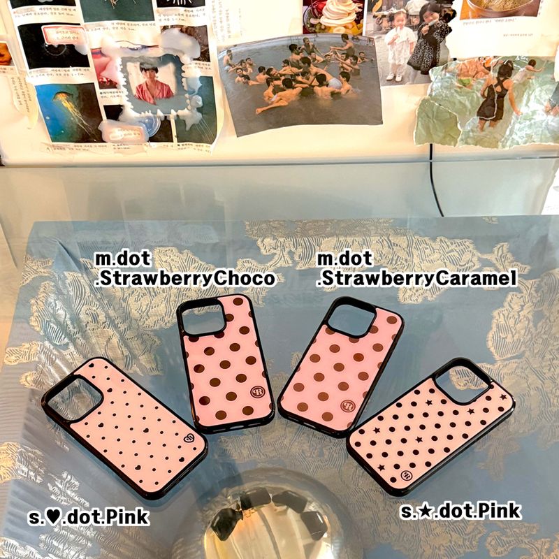 [MADE] s ♥ dot. (pink) glass bumper iPhone case