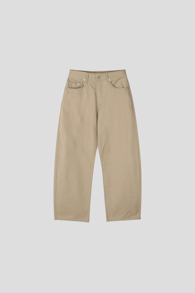 Neutral Triple-Stitch Cotton Pants (2 Colors)