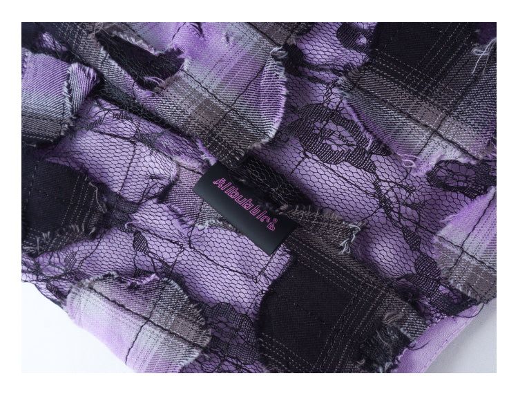 allbubble Broken purple lace vest