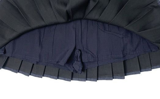Chete Knot Check Pleats Mini Skirt