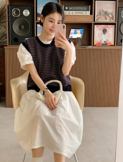 Vintage Pattern Knit Vest (4color)