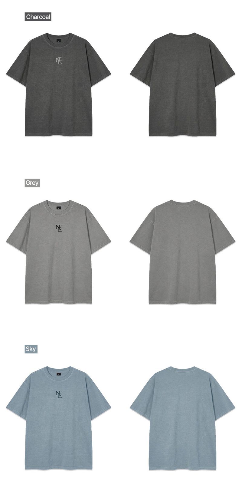 NTE monogram pigment-dyed short-sleeve t-shirt (3color)