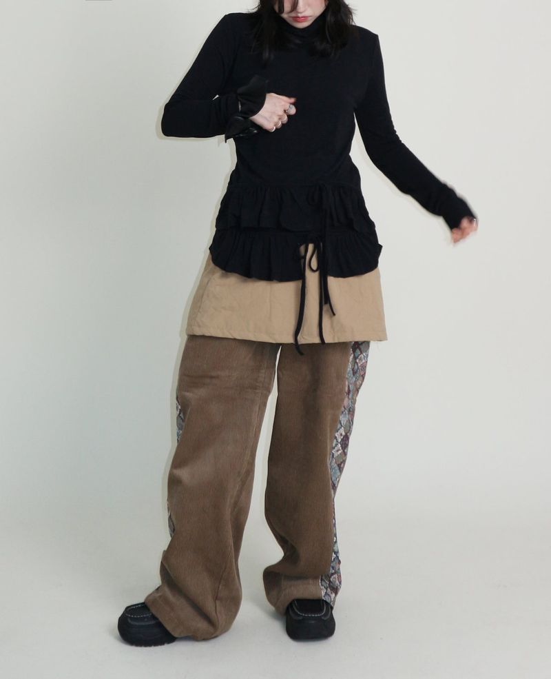 Yves Double Frill Layered Shea Turtleneck (Turtleneck)