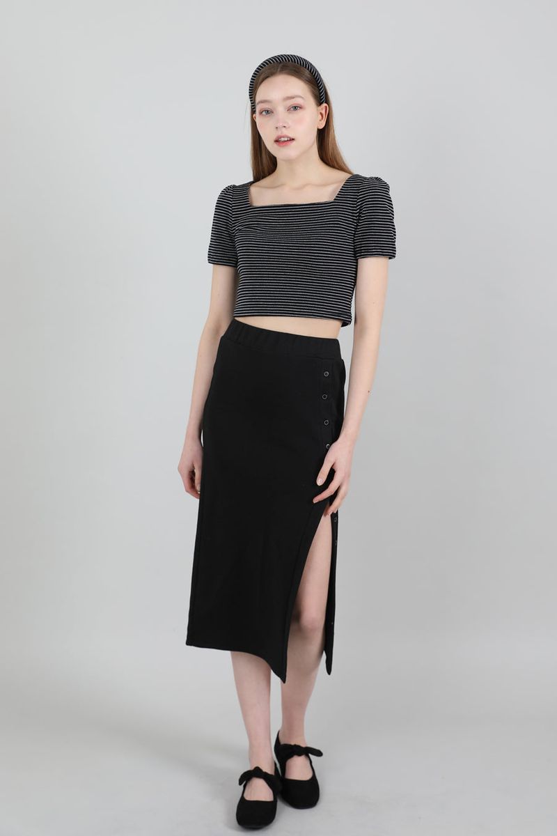 Stripe Puff T-shirt Black