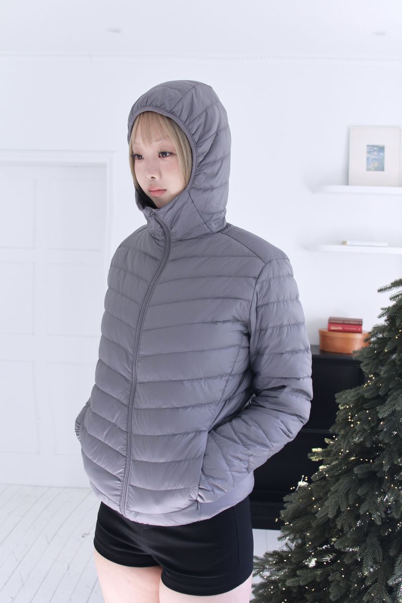Duck-Down Light Hooded Slim Lightweight Padded (2colors)