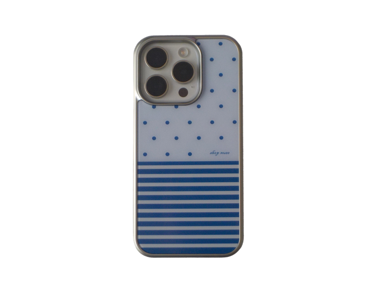 shop.nuee（ショップニュイ）の「dotstripes blue  (silver glass)（Smartphone Accessories）」