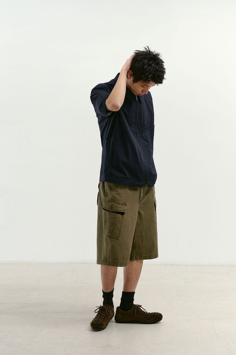 Monkey Pockets Cargo Shorts (Washed Khaki)