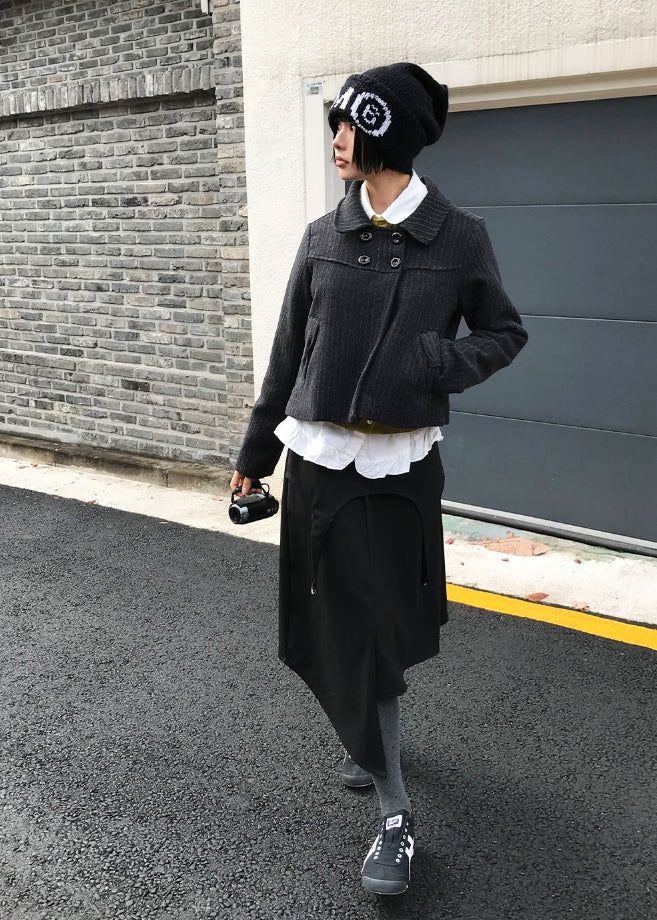 (WOOL) D-RING UNBALANCE SKIRT