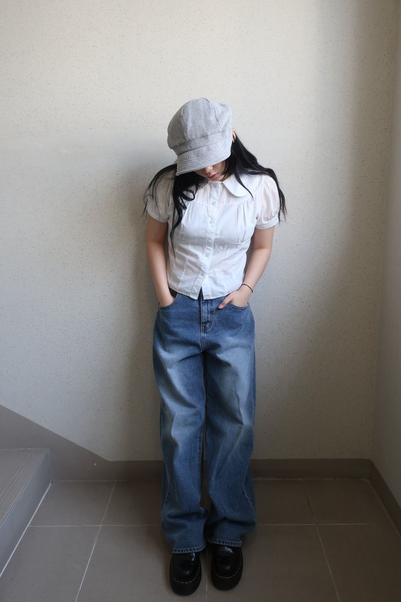 ハートボタンシャツ