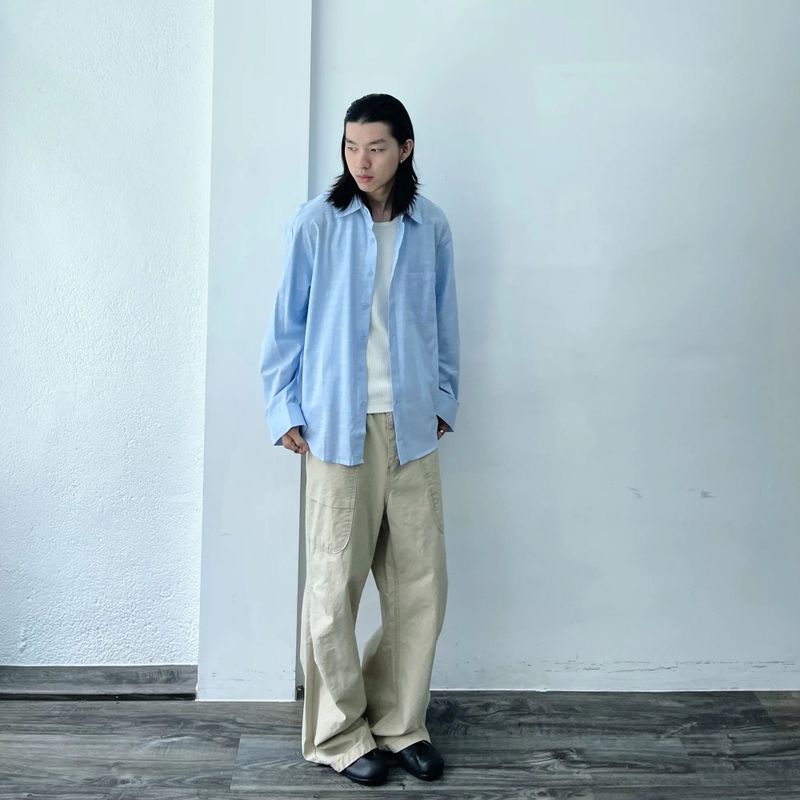 Airy Slub Boxy Overshirt
