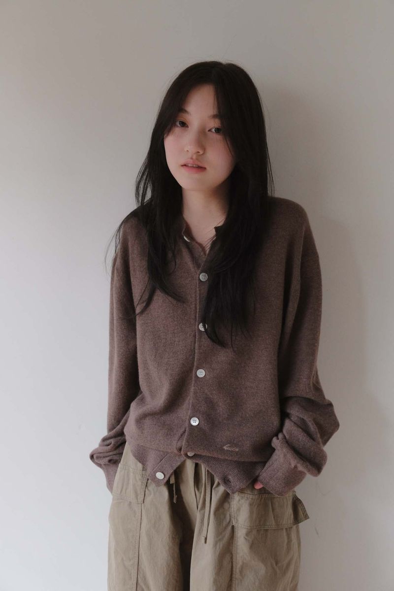 Cash Blend Knit Cardigan (Brown)