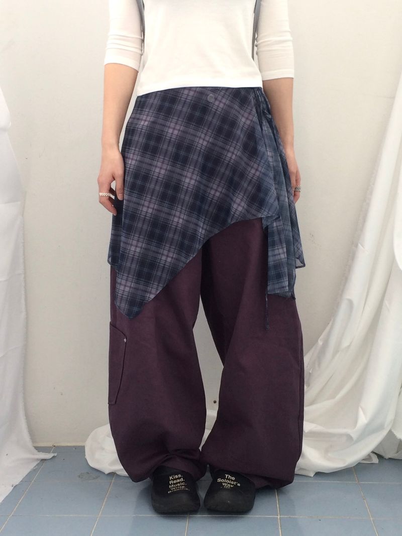 Semi-balloon pocket cotton pants