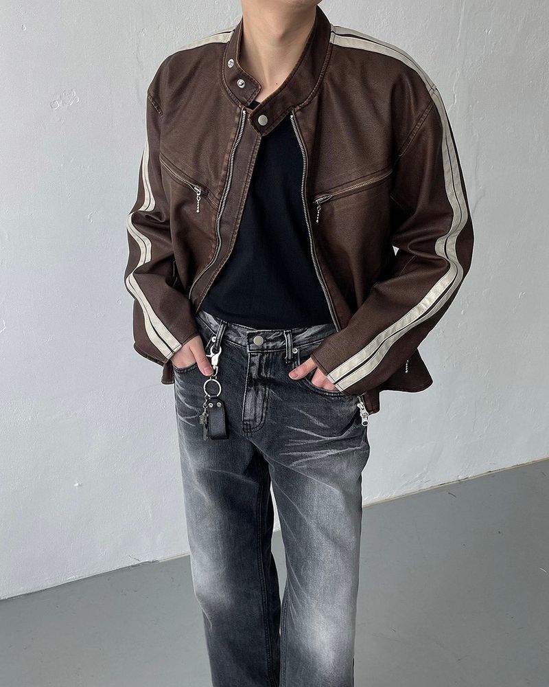 COZINESS（コジネス）の「LN Vintage Y2K Leather Jacket (3 colors)（Jackets/Outerwear）」