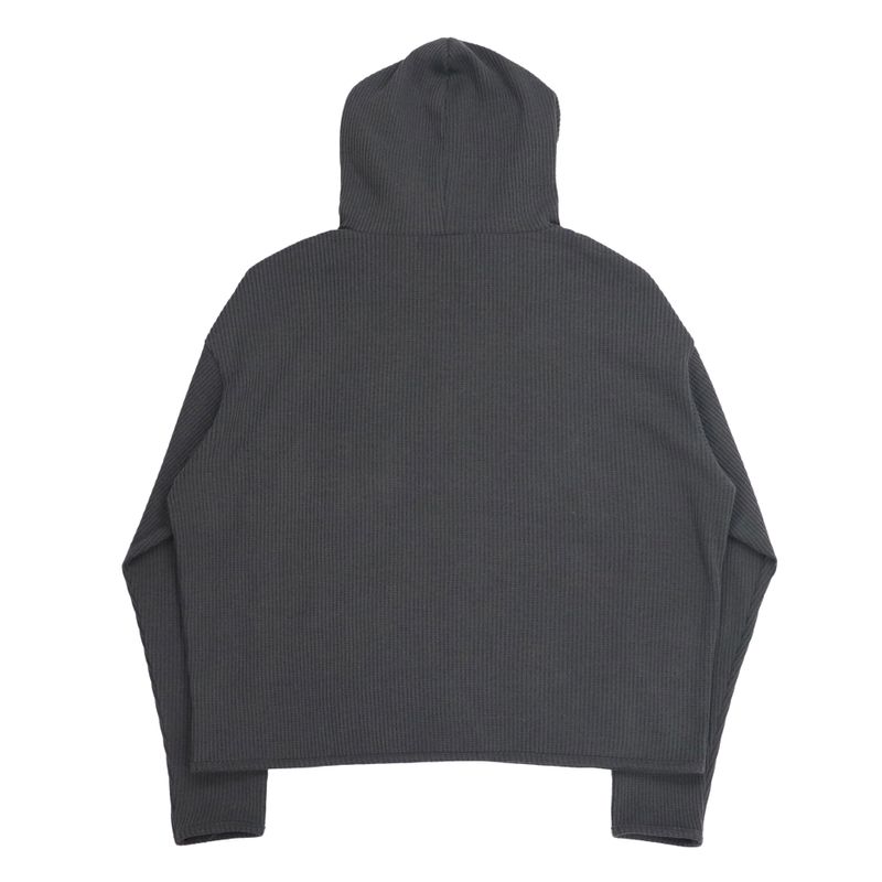 LOGO HOODIE KNIT ZIP-UP ( CHARCOAL )