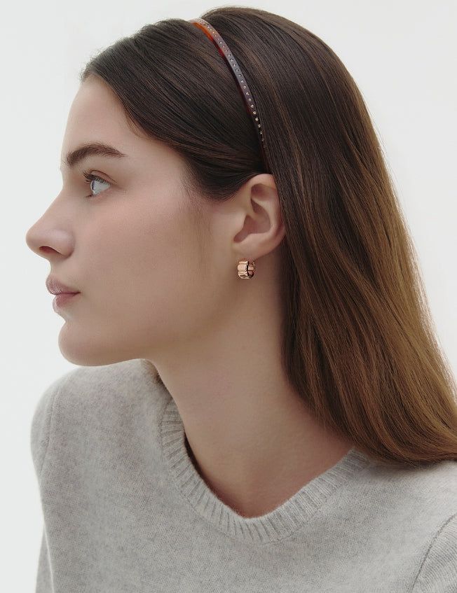 26SS★ Ice Block Silver One-Touch Earrings M