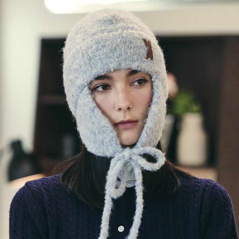 VA Patch Fly Knit Beanie / Blue