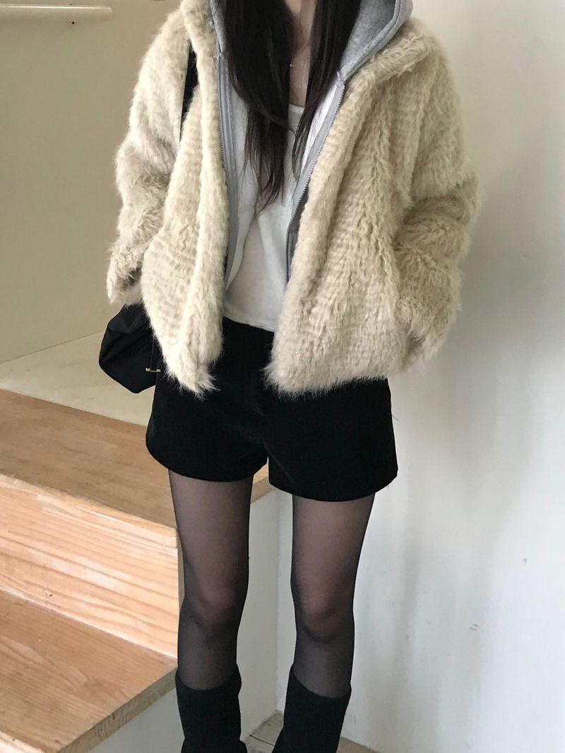 Perry High-Neck Fur Jacket (one color)