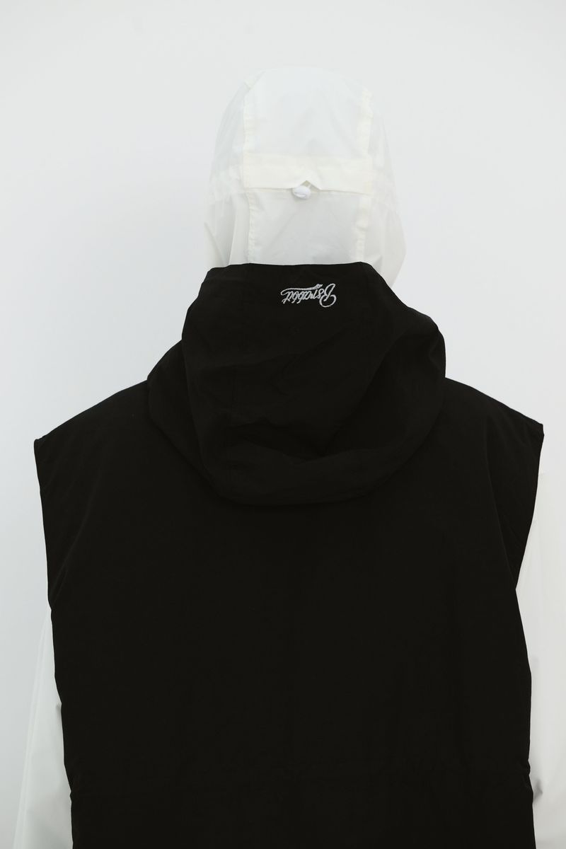 BIG POCKET HOODED VEST BLACK