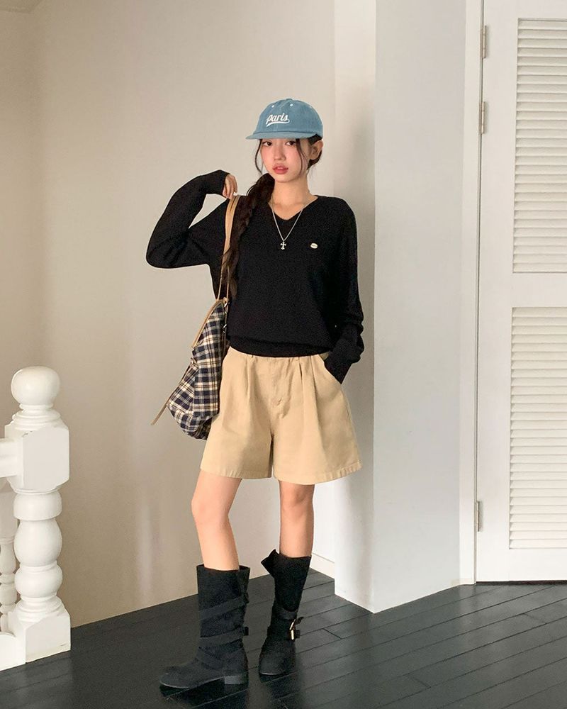 Caramel Color V-Neck Knit
