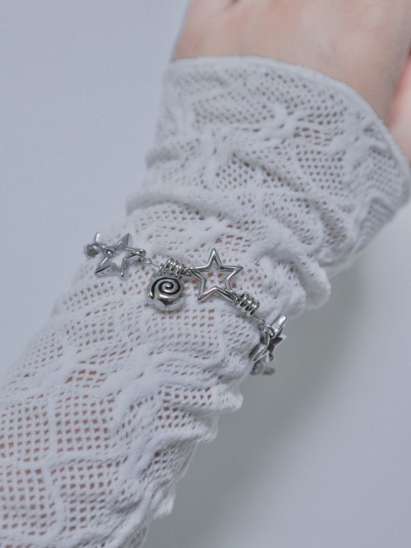 All stainless steel orbit star bracelet