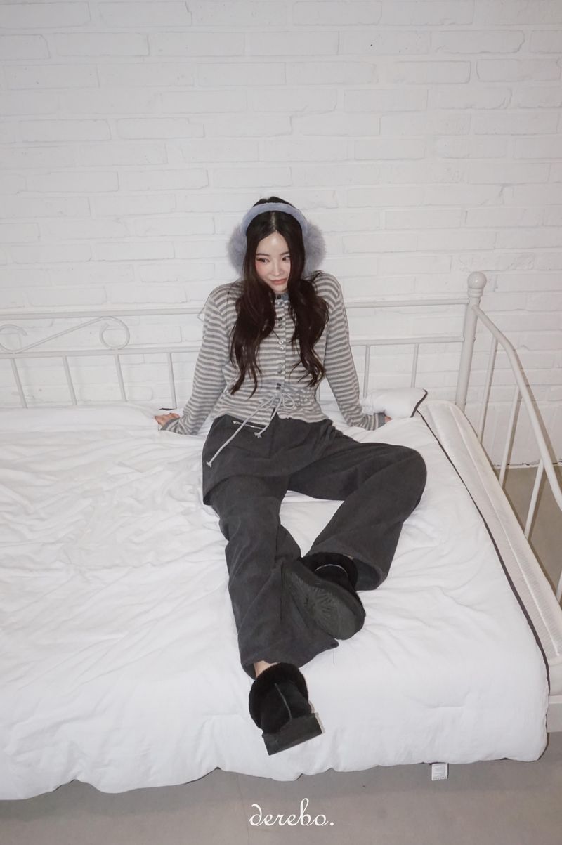 Corduroy Banded Layered Pants
