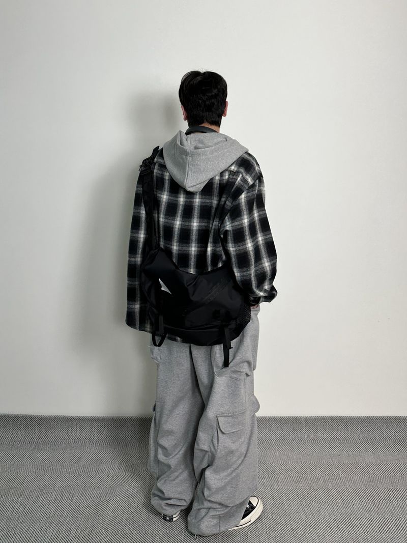 Henri hood over check shirts