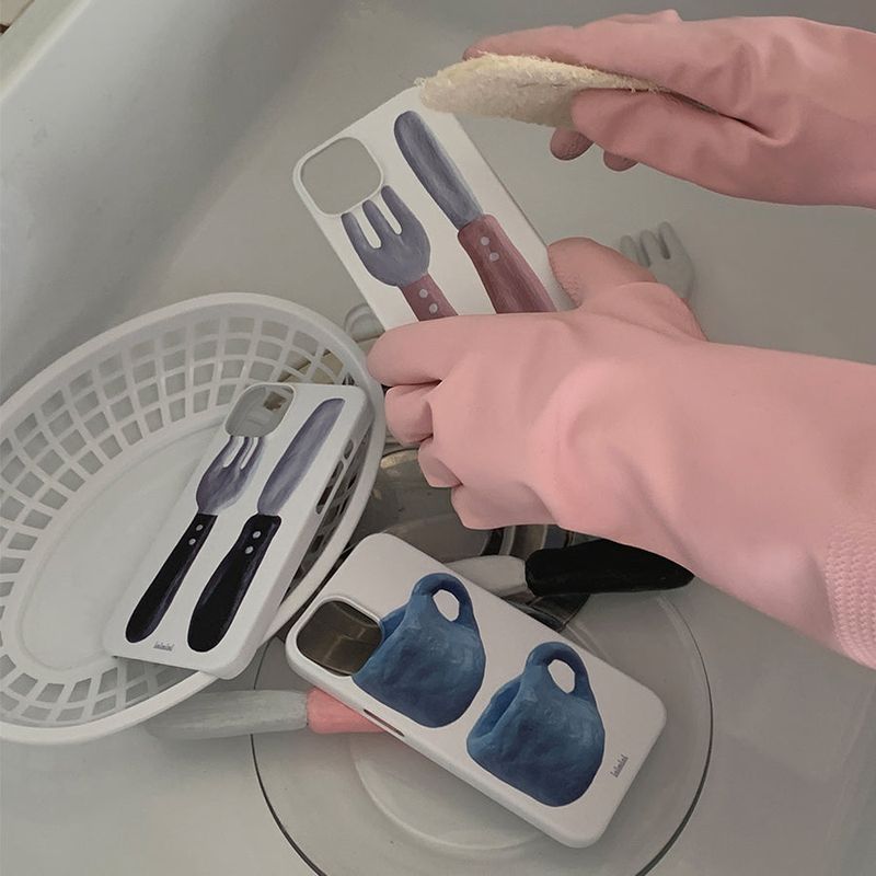 Pink cutlery case - Matt hard