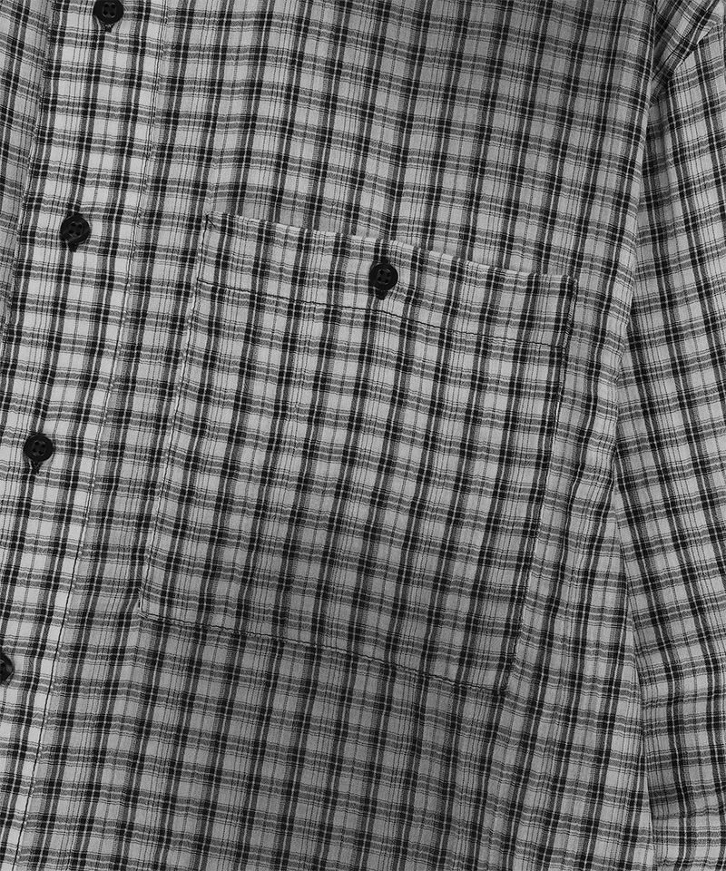 SPRAY DYEING CHECK CROP SHIRT