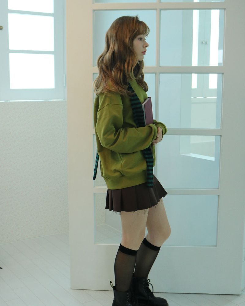 Box pleats logo mtm / green