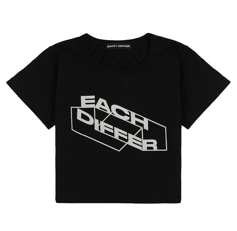 REFLECTIVE CROP T-SHIRT_BLACK