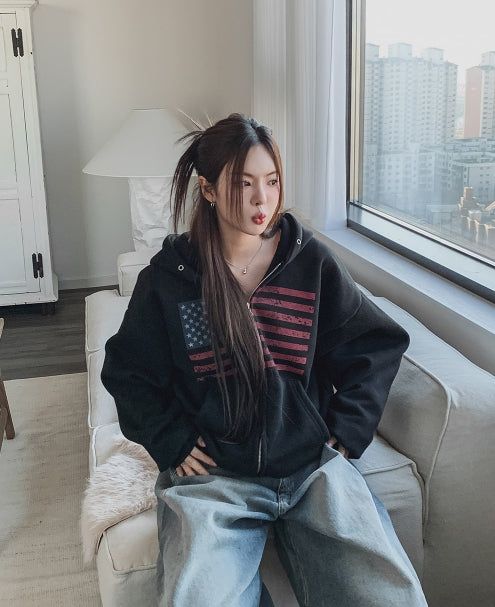 Blind washing balloon denim pants